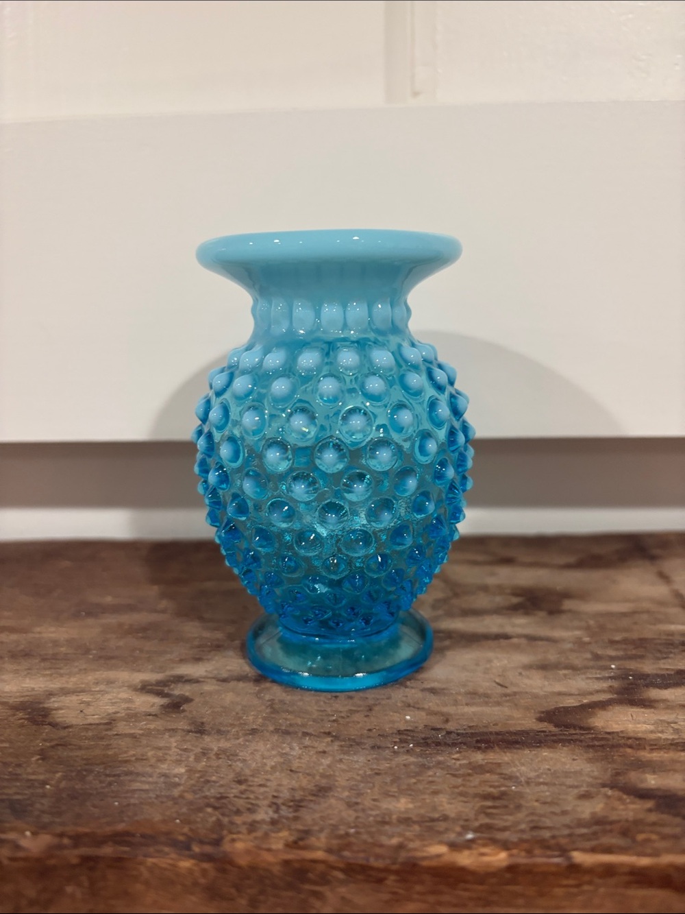 Fenton Blue Hobnail Glass Vase - Decorative Home Accent